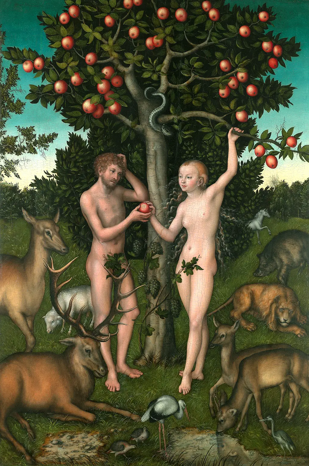 Adam and Eve in Detail Lucas Cranach